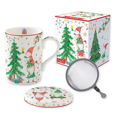 Кружка Easy Life Ready for Christmas 350мл, с ситечком и крышкой