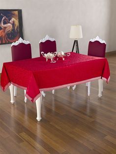 Скатерть DOnCO Lucille бордовый (160х220 см) Do&Co