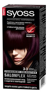 Стойкая крем-краска для волос Syoss Color, 3-3 Темный фиолетовый, 115 мл