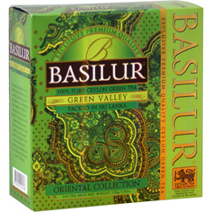 Чай Basilur "Green Valley", зеленый, 100 пакетиков