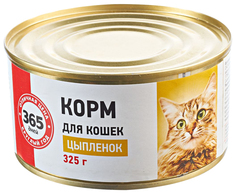Влажный корм для кошек 365 дней Мур-р-р-ка, цыпленок, 325г