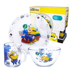 Набор детской посуды ND Play "Миньоны 2", (3 предмета, подарочная упаковка), стекло