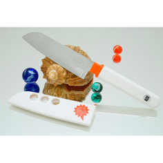 Кухонный нож Tojiro FK Santoku 105mm (белая рукоятка)