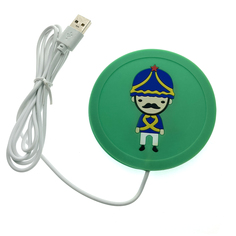Подставка под кружку с подогревом LS-RBG силиконовая USB "Солдатики", цвет зеленый Espada