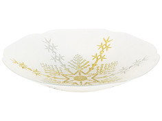 Блюдо Elan Gallery Снежинка 30x30x6cm White-Gold 120807