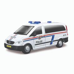 Коллекционная полицейская машинка Bburago Mercedes-Benz Vito,1:50,белая