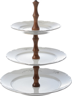 Этажерка 3-х ярусная; "Constance", декор "Серый орнамент, отводка платина" Thun 1794