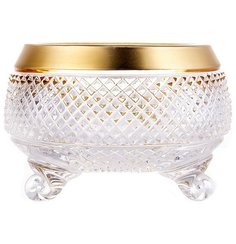 Ваза для конфет 11 см на 3-х ножках UNION GLASS "Фелиция Хрусталь матовое золото" 157105