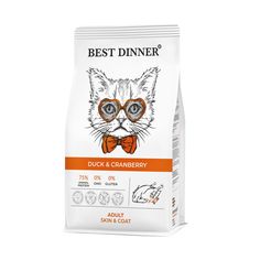 Сухой корм для кошек Best Dinner Duck & Cranberry, утка, 10кг