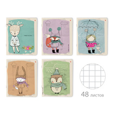 Тетрадь Альт® А5 "АNIMALS IN RAIN" 48 л., клетка Арт. 7-48-1079