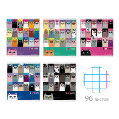 Тетрадь Альт® А5 "КОТОМАНИЯ" 96 л., клетка Арт. 7-96-059