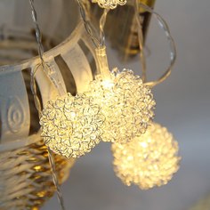 Световая гирлянда новогодняя Qvatra LED Lights Gold Spirals 2,2 м белый теплый