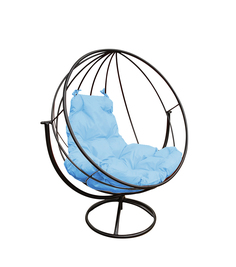 Садовое кресло M-Group Вращающееся черное голубая подушка