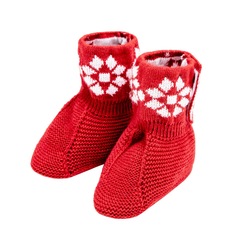 Пинетки детские Amarobaby Pure Love Christmas AB-OD21-PLC24/07-68 красный р. 0-3 мес