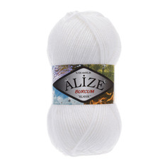Пряжа ALIZE BURCUM KLASIK 100гр. 210м (100% Aкрил) (55 белый)