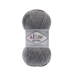 Пряжа ALIZE EXTRA 100гр. 220м (100% Aкрил) (21 серый меланж)