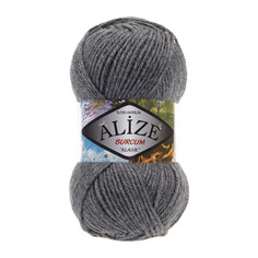 Пряжа ALIZE BURCUM KLASIK 100гр. 210м (100% Aкрил) (196 темно-серый меланж)