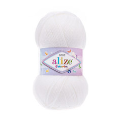 Пряжа ALIZE SEKERIM BEBE 100гр. 320м (100% акрил) (55 белый)