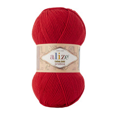 Пряжа ALIZE Cotton Gold Pratica 100гр, 220м (55%хлопок, 45%акрил) (56 красный)