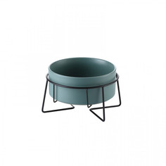 Одинарная миска для животных PetStandArt, керамика, зеленый, 0.4 л