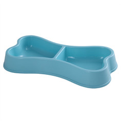 Двойная миска для животных PetStandArt, пластик, голубой, 0.2 л