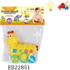 Каталка Игруша Гусеница, желтый