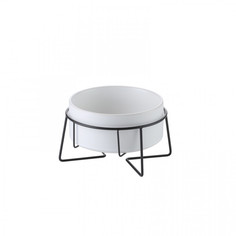 Одинарная миска для животных PetStandArt, керамика, белый, 0.4 л
