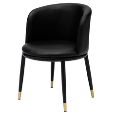 Стул Cooper серая кожа с черными ножками StoreForHome / S-604-BLACK-PU-BLACK