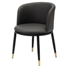 Стул Cooper серая кожа с черными ножками StoreForHome / S-604-GREY-PU-BLACK