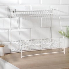 Сушилка для посуды 2-х ярусная, 21×39×37 см, цвет белый Вселенная Порядка