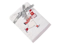 Подарочное полотенце TAC, махровое, NEW YEAR, 50*90, BEAR AND PRESENTS белое