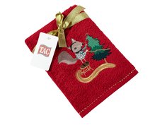 Подарочное полотенце TAC, махровое, NEW YEAR, 50*90, SQUIRREL красное