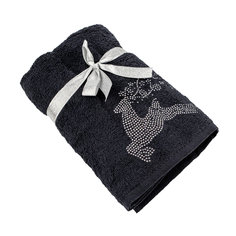 Подарочное полотенце TAC, махровое, NEW YEAR, 50*90, DEER антрацит