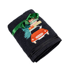 Подарочное полотенце TAC, махровое, NEW YEAR, 50*90, RED CAR антрацит