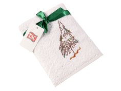 Подарочное полотенце TAC, махровое, NEW YEAR, 50*90, GREEN CHRISTMAS TREE белое
