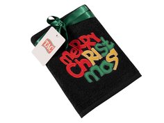 Подарочное полотенце TAC, махровое, NEW YEAR, 50*90, MERRY CRISTMAS зеленое, антрацит