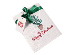 Подарочное полотенце TAC, махровое, NEW YEAR, 50*90, MERRY CRISTMAS белое