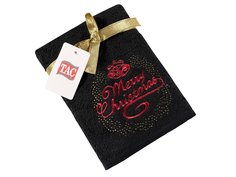 Подарочное полотенце TAC, махровое, NEW YEAR, 50*90, MERRY CRISTMAS антрацит