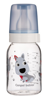 Бутылочка Canpol Cheerful animals 120 мл. 3м+ 11/851prz собачка голубой