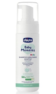 Суфле шампунь и кондиционер Chicco Baby Moments 0м+, 150 мл