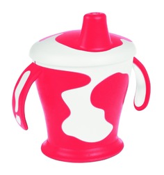 Поильник-непроливайка с ручками Canpol Little cow арт. 31/404, 9м+, 250 мл, цвет красный