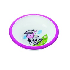 Миска пластиковая Canpol Little cow арт. 4/416, 4м+, цвет розовый, рисунок коровка