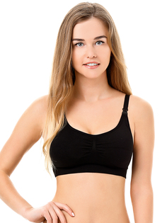 Бюстгальтер бесшовный для кормящих женщин ФЭСТ, размер 80-B, чёрный