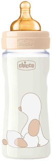 Бутылочка Chicco Original Touch, PP, латекс, 330 мл, 4м+, цвет бежевый