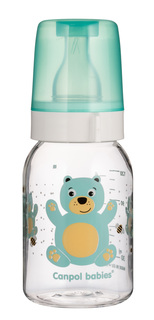 Бутылочка Canpol Cheerful animals 120 м., 3м+ 11/851prz мишка бирюзовый