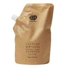 Шампунь на основе ферментов семян растений для жирной кожи головы рефил Whamisa 500 мл