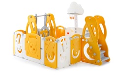 Манеж Unix line SUPREME Music 160x160 Yellow с качелями