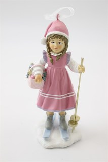 Фигурка подвесная Девочка с корзинкой (розовый) (6) ДомРан 707-220