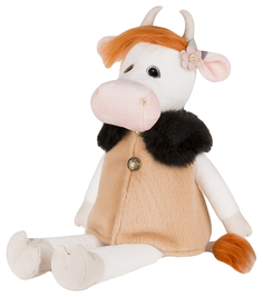 Игрушка мягкая Коровка Глаша в бежевом пальто, 23 см Maxitoys Luxury