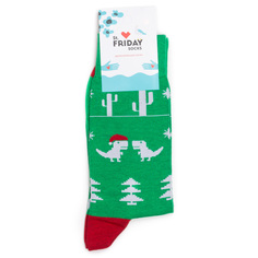 Носки St.Friday Socks Dino Santa зеленые 38-41